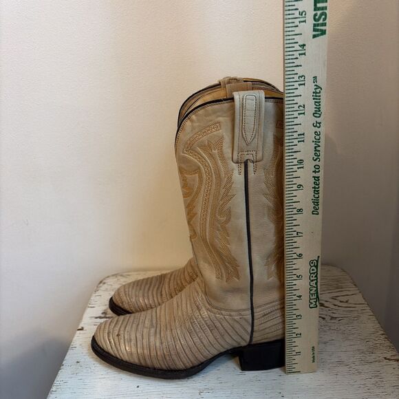 Western Boots RUDEL Roger’s Boots Exotic Lizard Skin Leather Cowboy Men Sz 7.5 main image 4